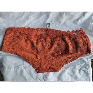 NWT AERIE Boybrief Pantie/Underwear Sz M Burnt Orange Lace
